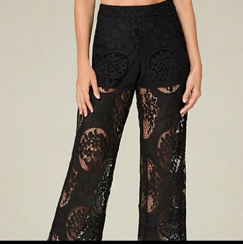 Bebe crochet high waist pants